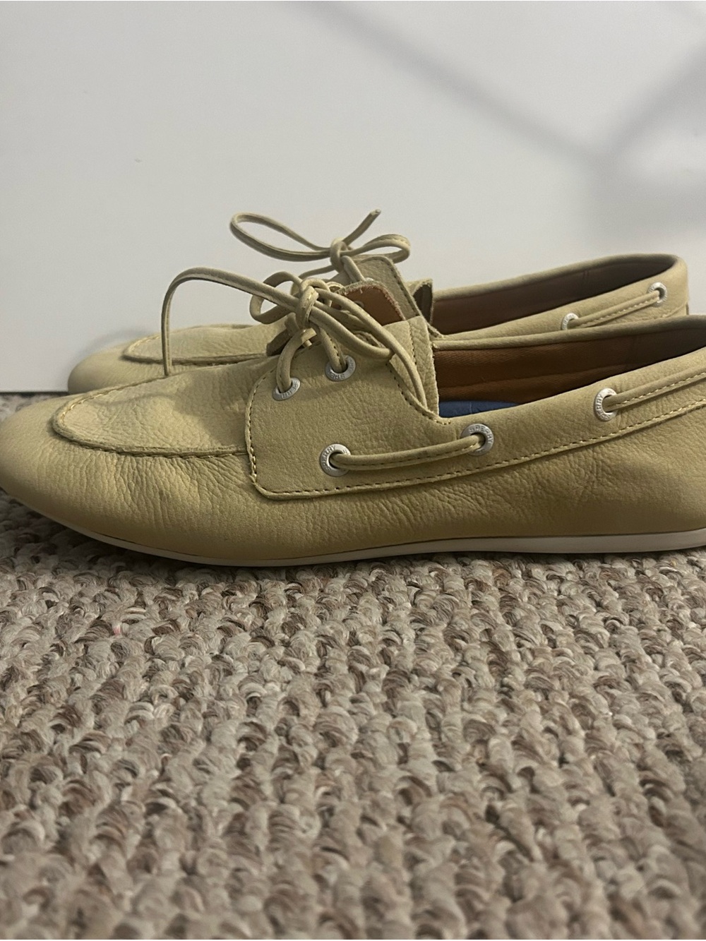 Sperry Women's Light Yellow Leather Boat Shoes